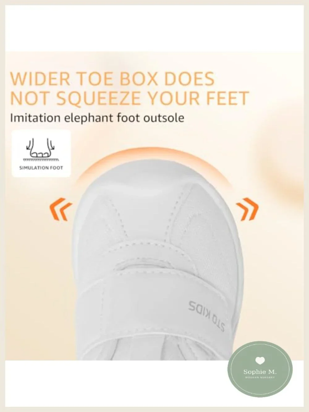 Baby First Walker Sneakers, Wide Toe Box, Non-Slip, Breathable Mesh, Hook &
